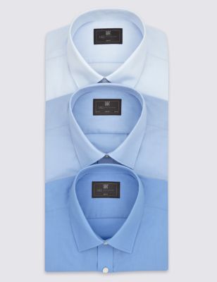 3 Pack 2in Longer Easy to Iron Long Sleeve Shirts